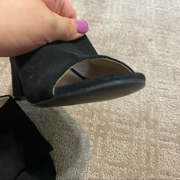 H&M Black Faux Suede Mule Heeled Sandals Size 5 (35) - Picture 6 of 15